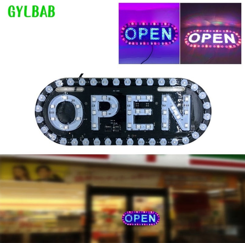 Publicidad de la tienda Tableros de letreros abiertos Pantalla de tablero LED Banner de tienda de trabajo LED Cartelera de negocios de neón