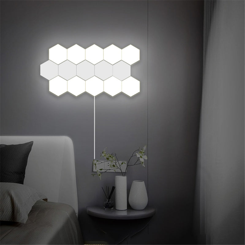 Moderne LED-Wandleuchte Loft Honeycomb Modular Assembly Touch Wall Lights Quantum Lamp Magnetic Interior DIY Dekoration Lighting