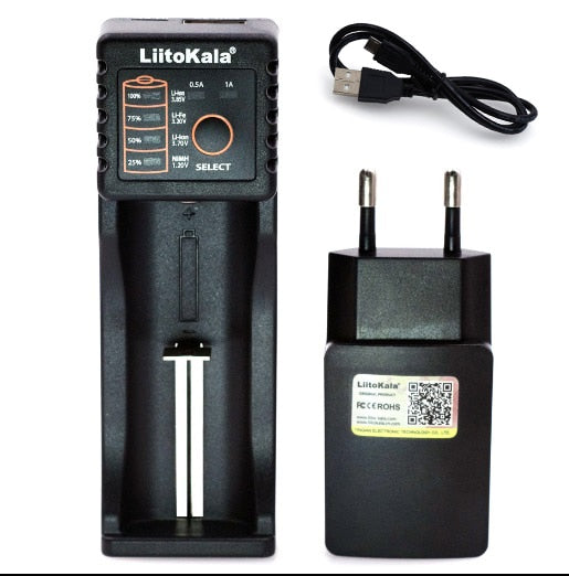 Liitokala Lii402 Lii202 Lii100 LiiS1 18650 Ladegerät 1,2 V 3,7 V 3,2 V AA/AAA 26650 NiMH Li-Ionen-Akku Smart Charger 5 V 2 A EU-Stecker