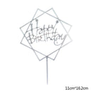 Happy Birthday Cake Topper Acryl Gold Silber Cake Flag Cupcake Topper für Jungen Mädchen Geburtstagsfeier Dekorationen Hochzeit Zubehör