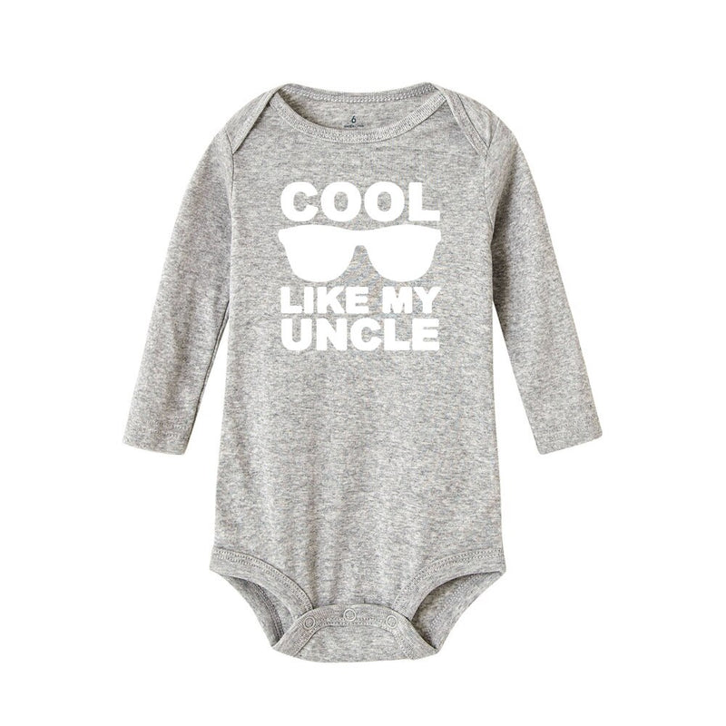 Cool Like My Uncle Baby Boys Bodysuits Autumn Long Sleeve Bodysuit  Winter Ropa  Newborn Shower Present 0-24M