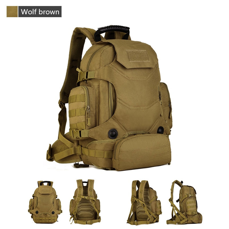 40L Taktischer Rucksack 2 in 1 Militär Hüfttasche Armee Rucksack Rucksack Molle Outdoor Sporttasche Herren Camping Wandern Klettern Tasche