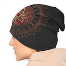 Strickmütze Vikings Outdoor Beanie Caps für Männer Frauen Baum mit Triquetra Skullies Beanies Ski Caps Cotton Bonnet Hats