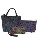 Bolsos de mano para mujer, conjunto de 3 uds. De bolsos cruzados para mujer, bolso de hombro luminoso geométrico, bolso de mano para mujer y bolso de mano holográfico