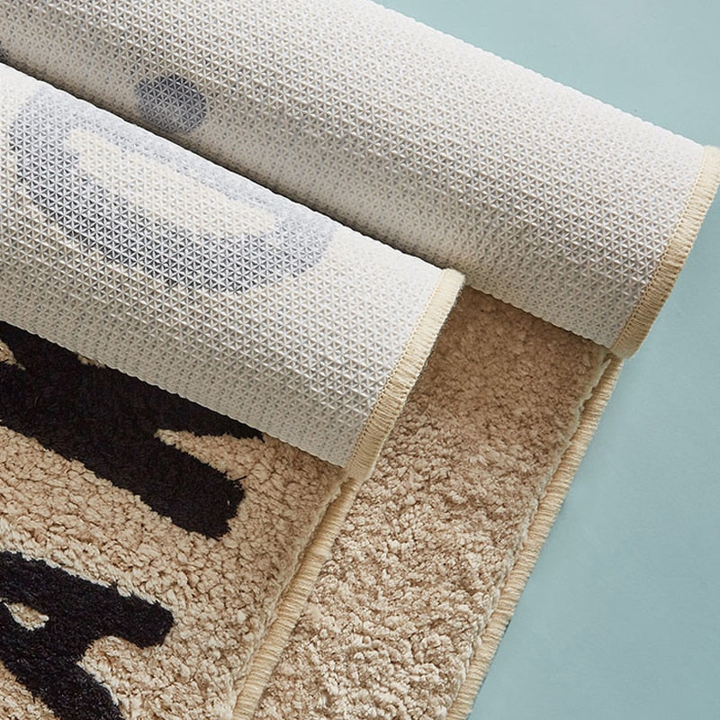 Flauschige Badematte Lustige Buchstaben Badezimmerteppich Badewanne Seitenteppich Funktion Eingang Bodentür Antirutschmatte Ästhetische Wohnkultur