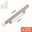 NAIERDI 20 STÜCKE Edelstahl T-Bar Möbelgriff Gebürstetes Gold Küchengriff Schwarzer Schrankgriff mit schneidbarer Bambusschraube