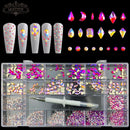 21 Grids Crystals Diamonds Nail Strasssteine ​​Set 3100pcs FlatBack Strasssteine ​​Kit funkelnde Nail Art mit 1 Stift für Dekorationen