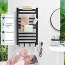 Badezimmer Elektrischer Badetuchwärmer Heizung Handtuchregal Rack Haushalt 55 ℃ Thermostatischer Handtuchtrockner Stanzfreie Heizschiene Schwarz