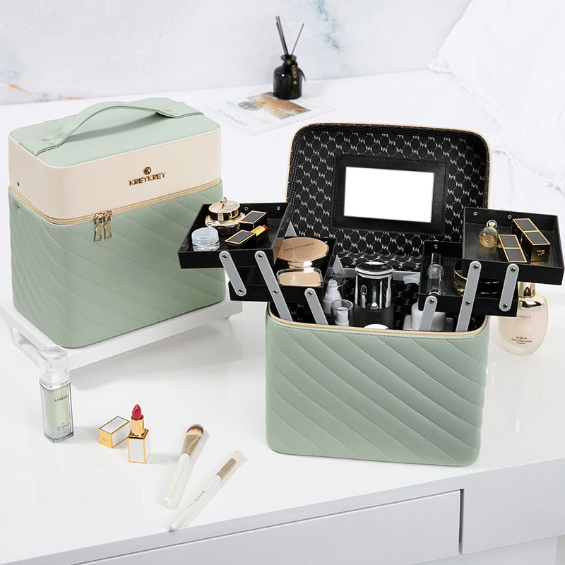 New Makeup Bag Fashion Toiletry Cosmetic  Storage Box Portable travel Make Up Suitcase