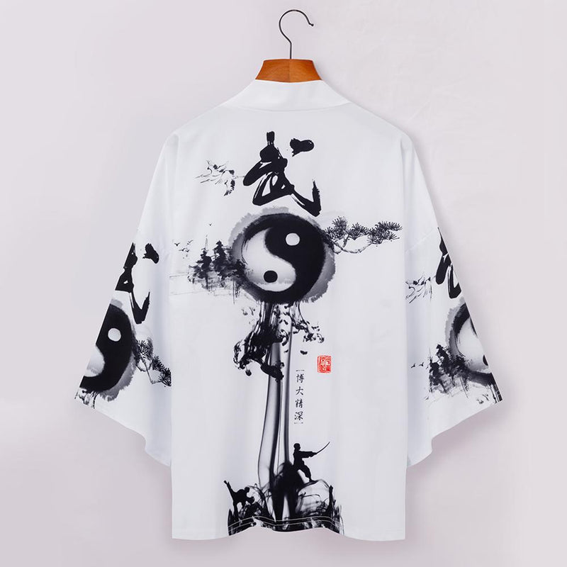 Kimono japonés cárdigan hombres novedad de verano Haori Samurai Kimonos Karate Streetwear camisa Kimono japonés hombres Haori Yukata