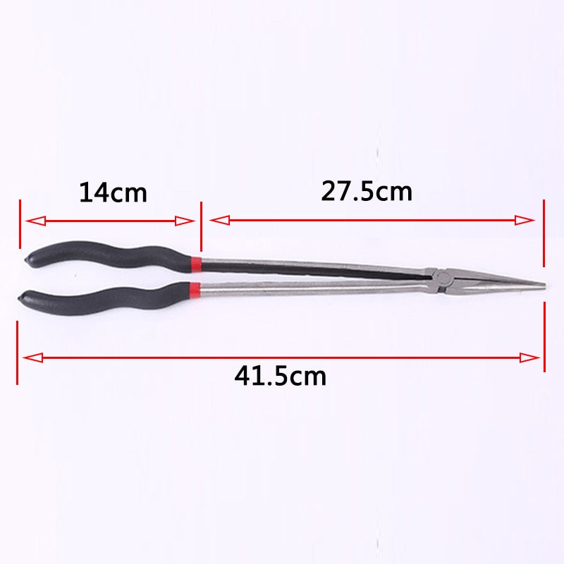 Long Pliers Straight 25 45 90 Degree O-Shape Bend Needle Nose Pliers 11" Plug Puller Multi-functional Mechanics Home Hand Tool