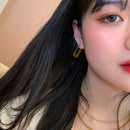 Titanium Geo Earrings Women 361L Stainless Steel Jewelry Punk Party Gown Brincos T Show Runway Rare Korean Japan Style INS