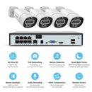 H.View 8Ch 5Mp 8Mp 4K Cctv Sistemas de cámaras de seguridad Kit de videovigilancia para el hogar Ai Audio Cámara IP para exteriores Poe xmeye app Nvr