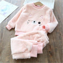 Kinder Nachtwäsche Winter Flanell Samt Schlafanzug Sets Baby Mädchen Schlafanzug Jungen Schlafanzug Cartoon Nachthemd Warme Plüsch Nachtwäsche