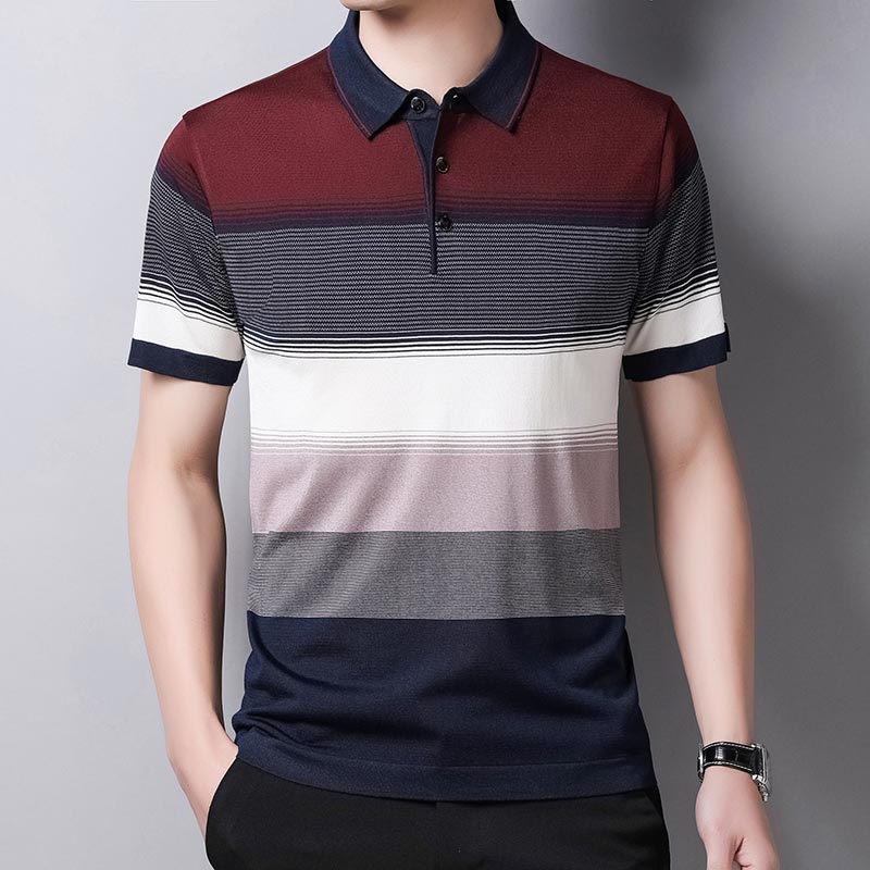 Camiseta Polo de manga corta de marca 2022 para hombre, ropa informal de verano a rayas para hombre, polos, camisas de moda para hombre, Polo ajustado 721