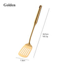 1/7 pcs Stainless Steel Kitchenware Set Long Handle Cooking Tools Matt Polish Slotted Turner Gold Kitchen Accessories Utensil