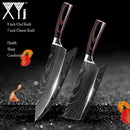 Japanese Stainless Steel Kitchen Knives Laser Damascus Pattern Chef Santoku Cleaver Slicing Utility  Gyuto Boning Knives Tool