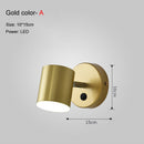 Gold Schwarz Eisen LED Wandleuchten Wohnzimmer Schlafzimmer Bett Innenleuchten Leuchte Wandlamp Schalter Industrieleuchte