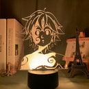 Lámpara de luz nocturna acrílica Manga los siete pecados capitales Gadget para la habitación del hogar luz decorativa Meliodas figura lámpara de mesa para niños regalo