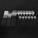 30-teiliges Besteckset aus glänzendem Gold, Edelstahl, Geschirrset, Messer, Dessertgabel, Löffel, Abendessen, Besteckset, Küchengeschirr-Set