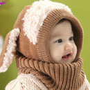Korean Baby Strickmützen Hund Ohren Winter Earflap Jungen Mädchen Schal Set niedlich warm Kleinkind Hut Kinder Kinder winddichte Mütze 0-4 Jahre