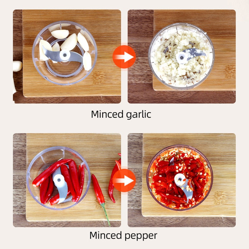 Electric Kitchen Chopper Garlic Masher Meat Grinder Mini Food Garlic Vegetable Chopper Crusher Rechargeable Food Processor