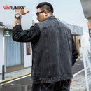 Große Größe 2022 Männer Kpop Mode Casual Style Herbst Frühling Cowboy Schwarze Weste Jacke Mann Denim Blau Baumwolle Westen Mäntel 5XL 6XL 7XL
