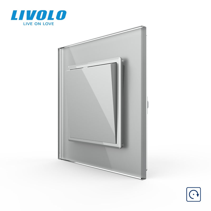 Livolo Manufacturer EU standard Luxury 4 colors crystal glass panel,1way Push Reset switch,restore switches,no logo