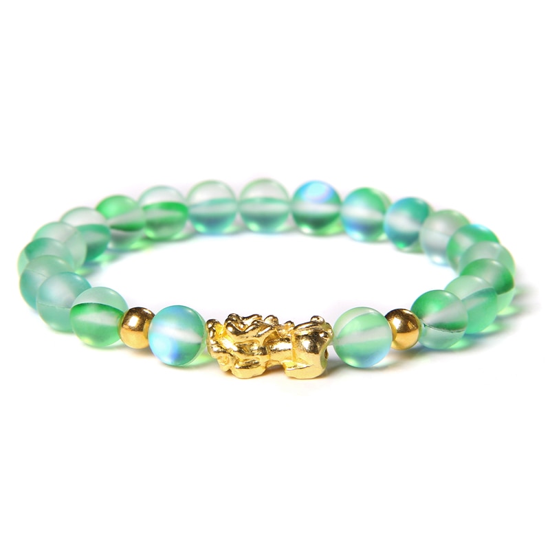8mm Mondstein Stein Perlenarmband für Frauen Männer Chakra Yoga glänzender Stein Perlen Charm Armband handgemachtes Armband Schmuck