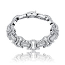 TOPGRILLZ nueva pulsera bizantina de 13mm de alta calidad Iced Out Micro Pave Cubic Zirconia Hip Hop joyería personalizada para regalo