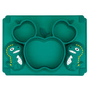 TYRY.HU Baby Dinner plate set Baby Feeding Plate Training Bowl Spoon Fork Dinosaur Cartoon Illustration Non-slip Dinner Plate