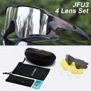 ACEXPNM Polarisierte Mountainbike Fahrradbrille Outdoor Sports Fahrradbrille UV400 4 Linsen Fahrradbrille Herren Damen Sonnenbrille