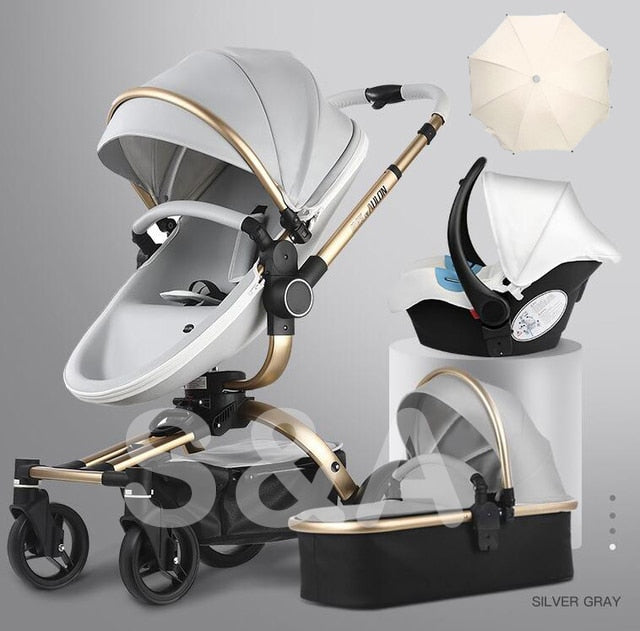 Fast and free shipping 3in1 Aulon baby stroller free return pram new model in 2021 lying and seat 2in1 carriage