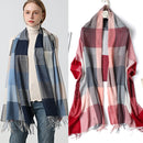 2022 Plaid Frauen Hijab Schal Pashmina Dame Tücher Foulard Stirnband Quaste Kaschmirähnliche Winter Schals Warme Weibliche Wraps Bandana