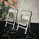Bling Mini Chair Super süßer handgefertigter Strass Messenger Klappstuhl für persönliche Dekoration Schreibtischdekoration Wohnaccessoires