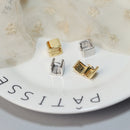 Pendientes Huggies de edición ancha cuadrada de plata 925, pendientes de aro a la moda para mujer, joyería nupcial elegante de lujo para fiesta