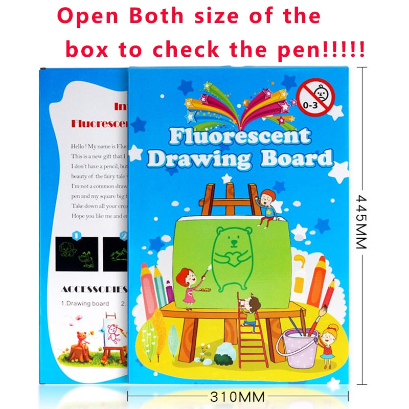 Magic Luminous Drawing Board Children Toy Tablet Draw In Dark Magic Light-Fun Fluorescent Pen Children Educational Toy For kids