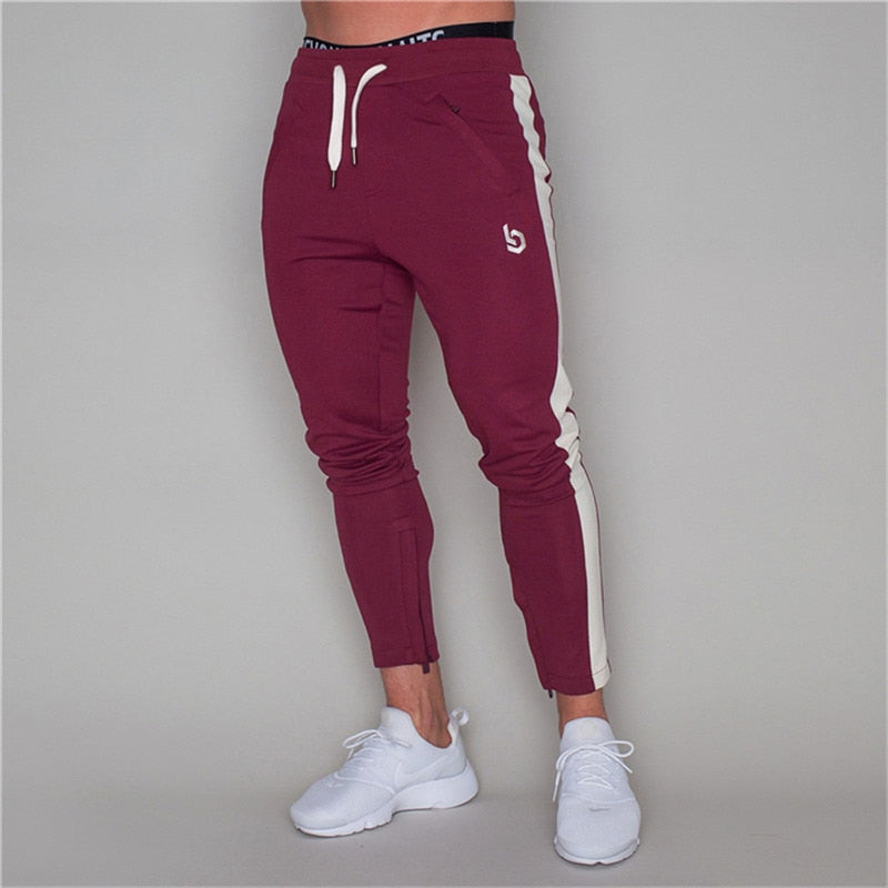 2019 Men Joggers Casual Pants Fitness Men Sportswear Pants Bottoms Skinny Sweatpants Trousers Black Gyms Jogger Sweat Pants