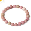 CSJA, pulseras de hilo de piedras naturales de 8mm, pulsera elástica curativa con cuentas redondas de un solo Color para mujer, joyería Simple de moda G432