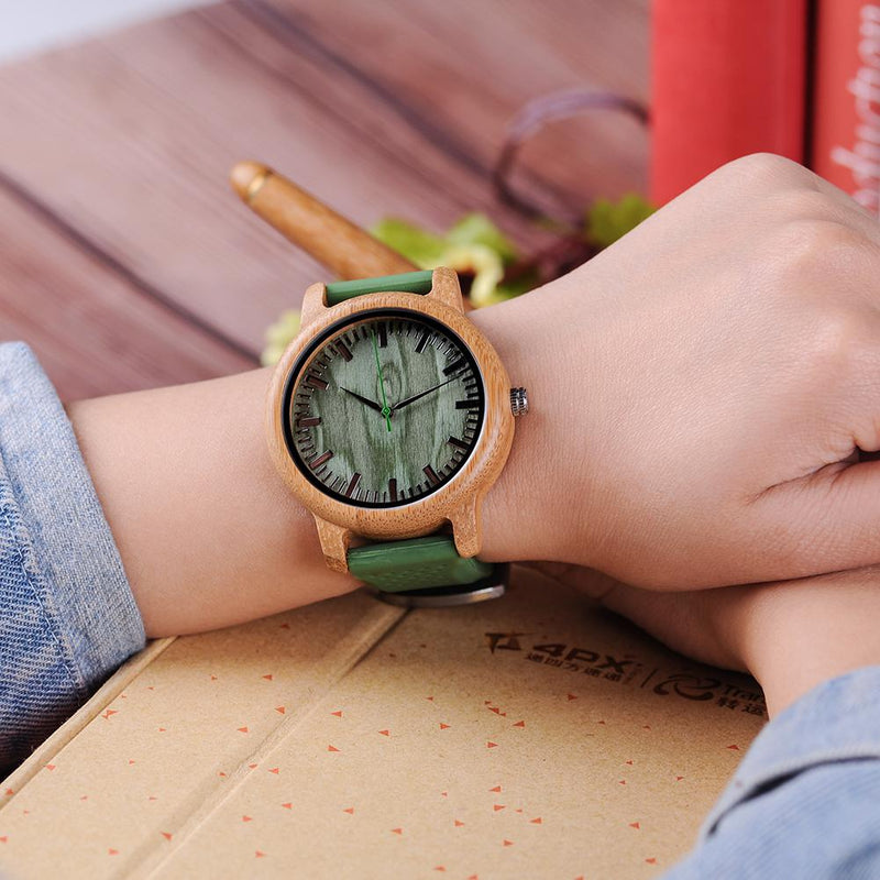 Pareja de relojes BOBO BIRD Hombres Mujeres Reloj de bambú universal en liquidación Reloj de pulsera de cuarzo de cuero de madera часы женские Gran regalo