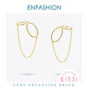 ENFASHION Curve Line Ear Cuff Ohrclips für Frauen Goldfarbe Big Earcuff Ohrringe ohne Piercing Schmuck Kolczyki E1124