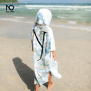 Nu-June Mikrofaser-Neoprenanzug, schnell trocknend, Umkleide-Poncho, Handtuch mit Kapuze zum Schwimmen, Strandtuch, leichter Strand-Surf-Poncho