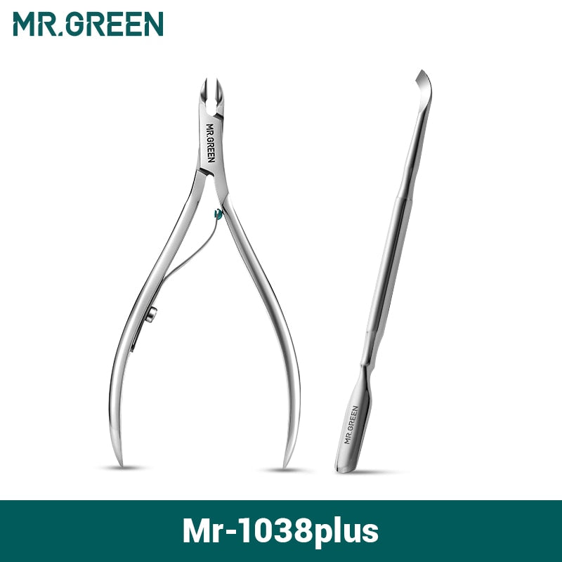 MR.GREEN Nail Cuticle Nipper Manicure Scissors Stainless Steel Tweezer Clipper Dead Skin Remover Scissor Pusher Tool Trimmer