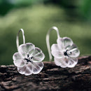 Lotus Fun echte 925 Sterling Silber Ohrringe handgefertigt Designer feiner Schmuck Blume im Regen Mode Ohrringe für Frauen