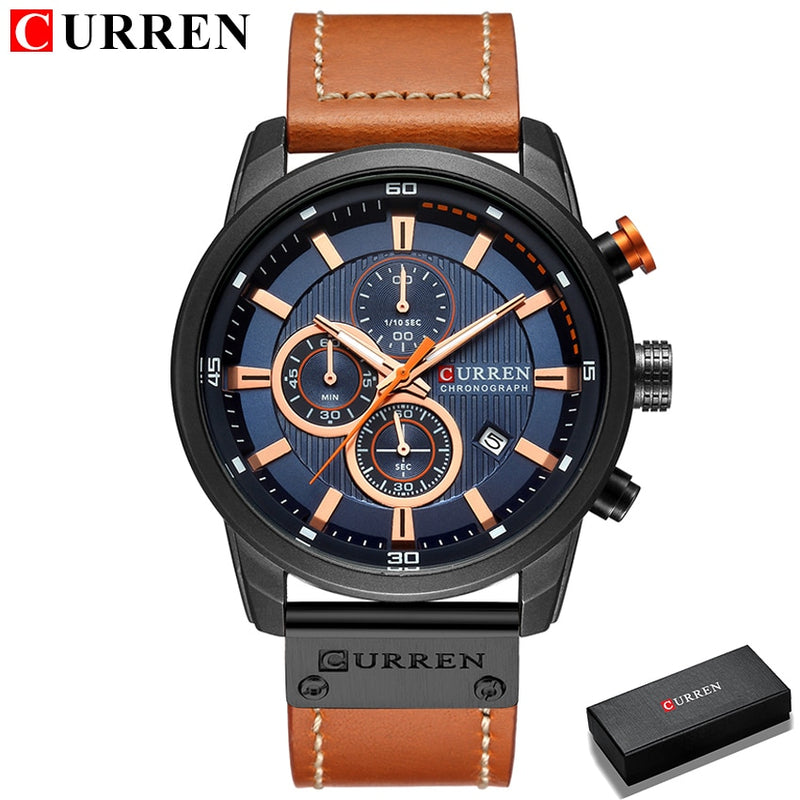 Top-Marke Luxus CURREN Mode Lederband Quarz Herrenuhren Casual Date Business Male Armbanduhren Uhr Montre Homme