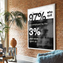 Leinwand-Malerei, Wandbild, nie aufgegeben, modernes Schwarz-Weiß, Motivationsplakat, Kunst, Teenager-Dekoration