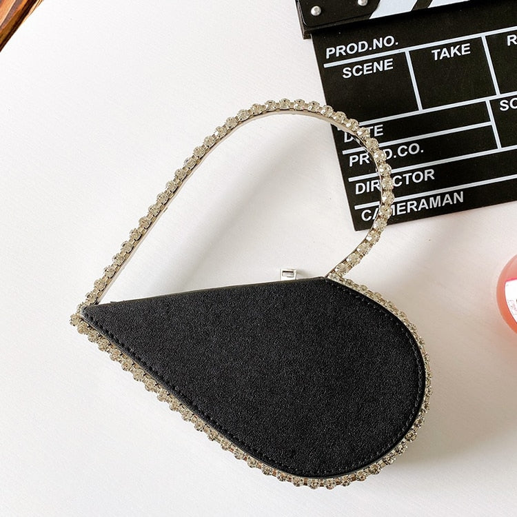 Luxury Heart-shaped Diamond Leather Women Party Clutch Bag Purses and Handbags Evening Bag Female 2020 Designer Bags Wedding Bag