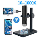 1600X 1000X Wifi Elektronische tragbare digitale USB-Schnittstelle Elektronenstereomikroskope 8 LED-Halterung für Android IOS PC