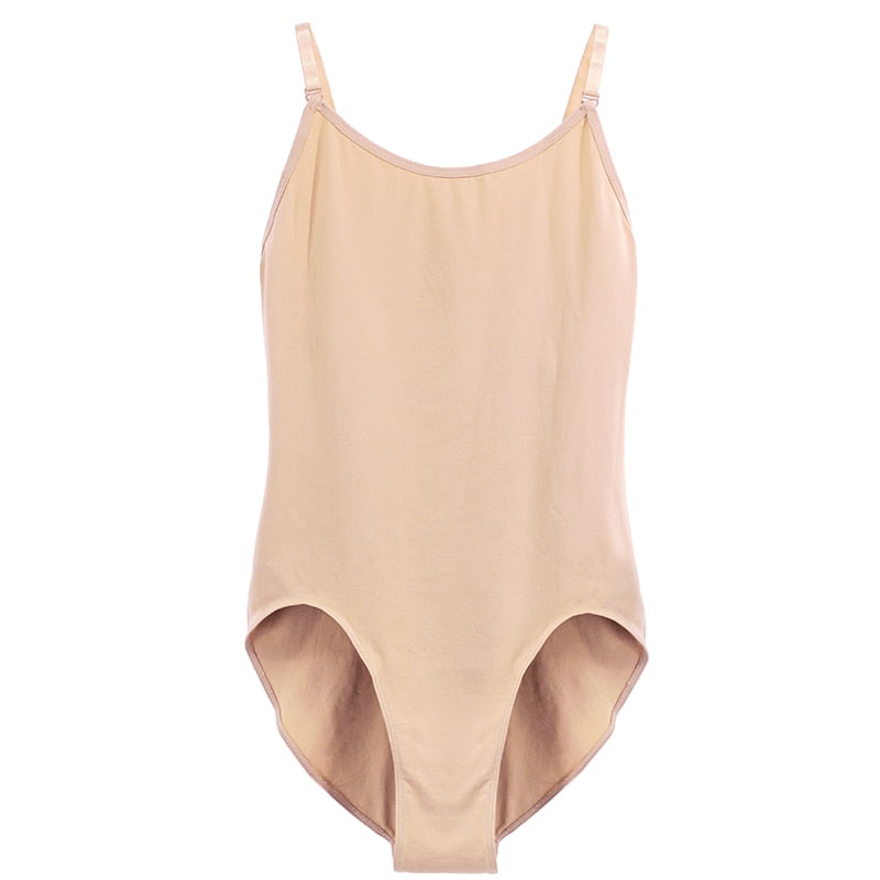 Nude Camisole Ballet Leotards for Girls Kids Seamless Underwear Skin Colored Gymnastics Leotard Adjustable