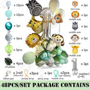 48 teile/satz Jungle Animal Party folie anzahl Luftballons set Forest Safari dschungel giraffe Kids 1-9th Birthday Party Decors globos